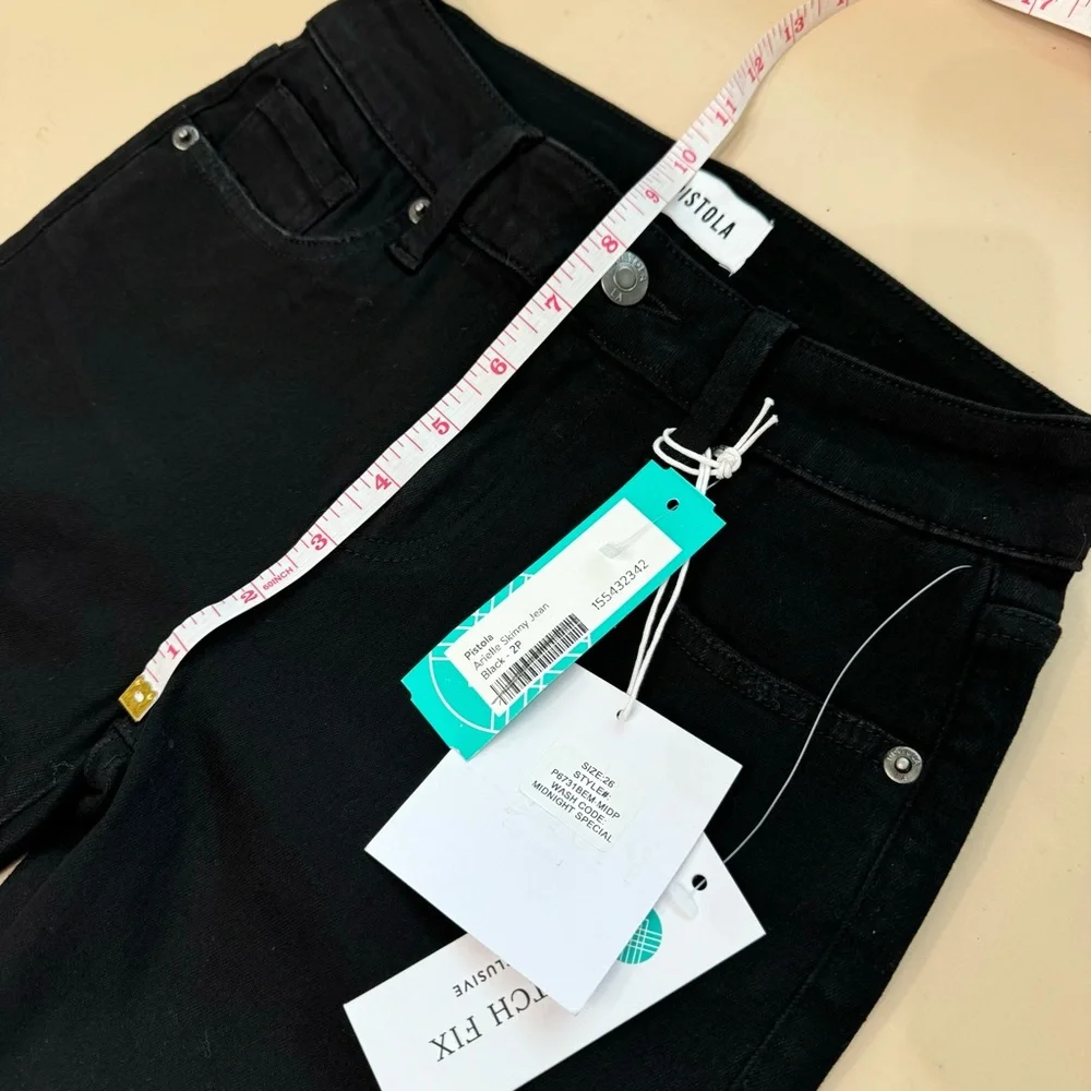 Pistola Mid Rise Skinny Denim Jeans Black Size 26 NWT Stretch Cropped Ankle - Picture 10 of 14